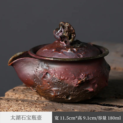 Taiwan Firewood Aquarius Pot Vintage Teapot Stoneware Tureen Japanese Style Pot