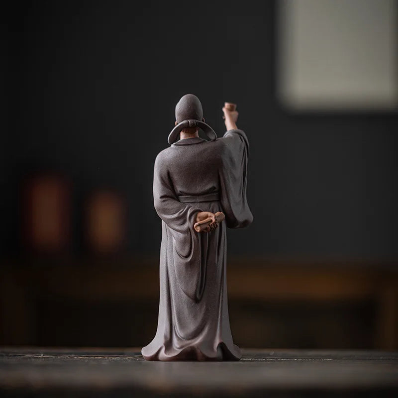 Tang Dynasty Poet Li Bai Characters Statue ，Ceramic Art Sculpture Home Room Office Tea Room Decoration Statue Gift Souvenir
