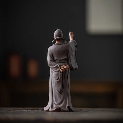Tang Dynasty Poet Li Bai Characters Statue ，Ceramic Art Sculpture Home Room Office Tea Room Decoration Statue Gift Souvenir