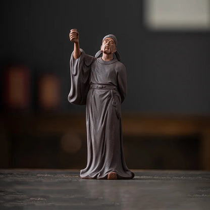 Tang Dynasty Poet Li Bai Characters Statue ，Ceramic Art Sculpture Home Room Office Tea Room Decoration Statue Gift Souvenir