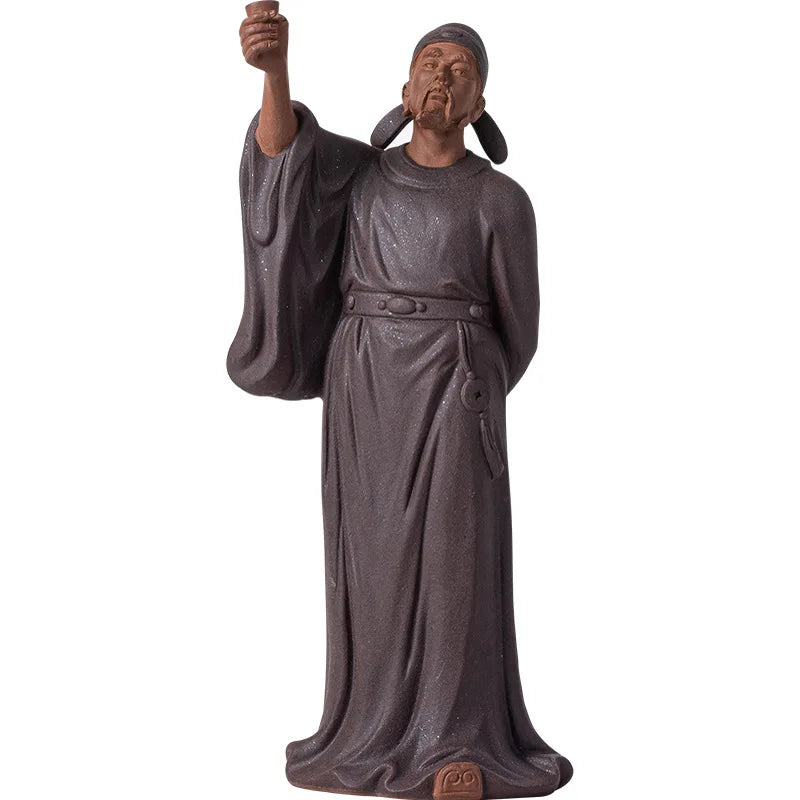 Tang Dynasty Poet Li Bai Characters Statue ，Ceramic Art Sculpture Home Room Office Tea Room Decoration Statue Gift Souvenir