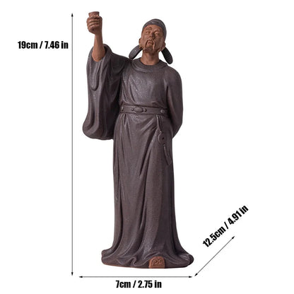 Tang Dynasty Poet Li Bai Characters Statue ，Ceramic Art Sculpture Home Room Office Tea Room Decoration Statue Gift Souvenir