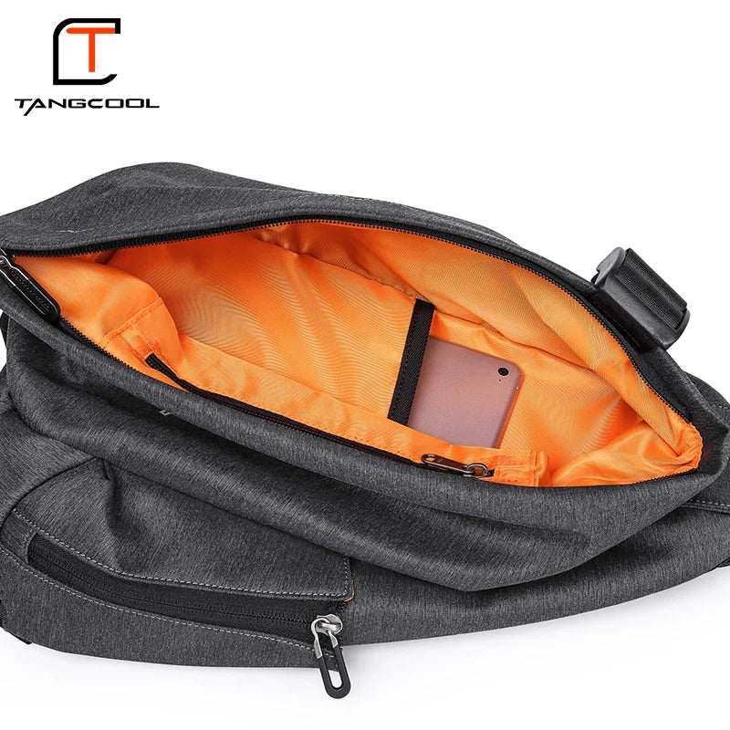 Tangcool Chest Bag Outdoor Sports Men's Crossbody Bag USB Charging Port Waterproof Multi Functional Shoulder Bag