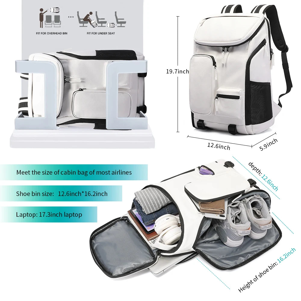 Tangcool New Men's Backpack Cross Border Trend Business Backpack Men's Multi Functional Large Capacity Computer Bag Shoes Slots
