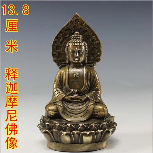 Tantric Buddhism Sakyamuni Buddha Sakyamuni copper Buddha statue antique do the old antique ornaments  shipping