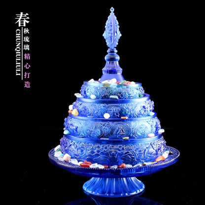 Tantric Tibetan Buddhism Mandala Plate  Pray for auspicious happiness Buddhist temple offerings Tibetan Buddhist supplies