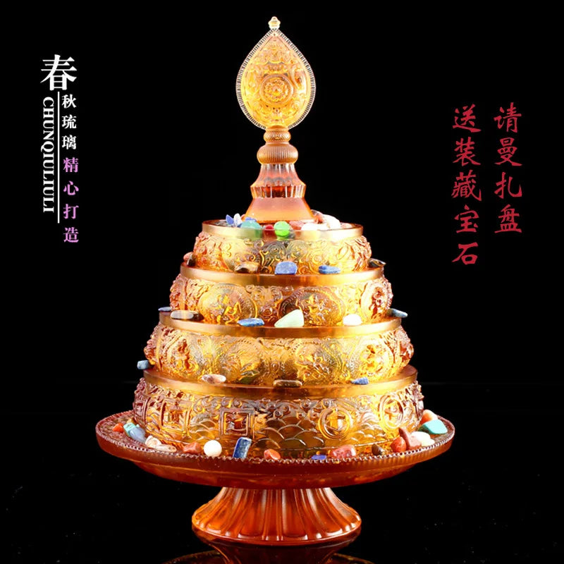 Tantric Tibetan Buddhism Mandala Plate  Pray for auspicious happiness Buddhist temple offerings Tibetan Buddhist supplies