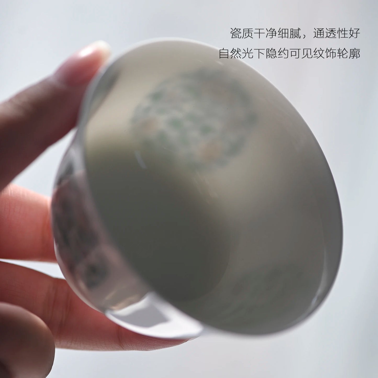 Tao she Jingdezhen pastel hand painted white porcelain cover bowl small fresh Kung Fu tea brewing bowl Kung Fu Tea Set