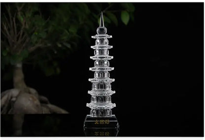 Taoism Buddhism Asia HOME SHOP exorcise evil spirits bring good luck Solicit wealth money crystal WEN CHANG TA BUDDHA Pagoda