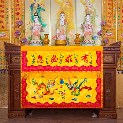 Taoism Buddhist supply 1.2 Meter fortune-telling master Temple Buddha Embroidery Altar table enclosure wall Curtain YOU QIU BIYN