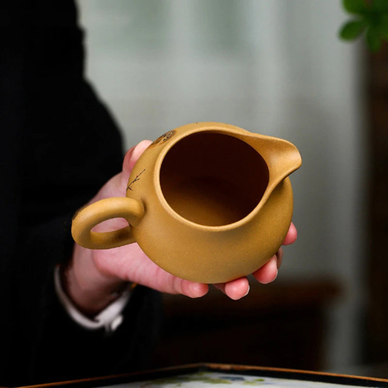 Taza de Feria de púrpura hecha a mano, doméstica, separador té de barro, de de té chino, mineral crudo, taza de Zisha, 210ml