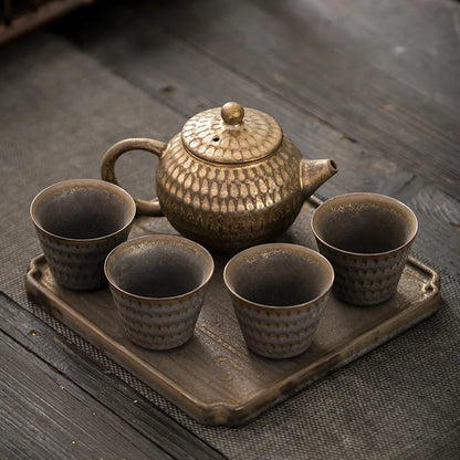 Tea Art Tea Set Household Ceramic Complete Set Cup Sets Teaware Kitchen Dining Bar Home Garden