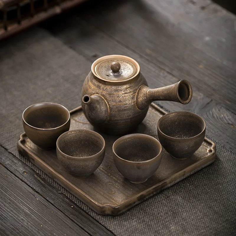 Tea Art Tea Set Household Ceramic Complete Set Cup Sets Teaware Kitchen Dining Bar Home Garden