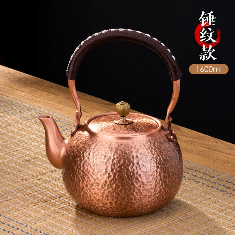 Tea Boiling Kettle Handmade Pure Copper Kettle Can Be Used Electric Ceramic Stove Teapot Side Handle Fair Cup Copper Pot Tea Set