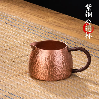 Tea Boiling Kettle Handmade Pure Copper Kettle Can Be Used Electric Ceramic Stove Teapot Side Handle Fair Cup Copper Pot Tea Set