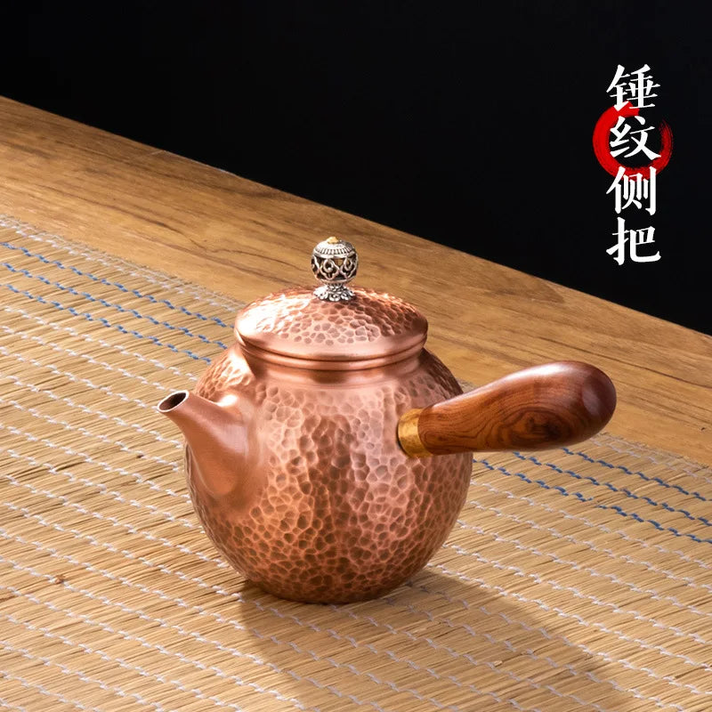 Tea Boiling Kettle Handmade Pure Copper Kettle Can Be Used Electric Ceramic Stove Teapot Side Handle Fair Cup Copper Pot Tea Set