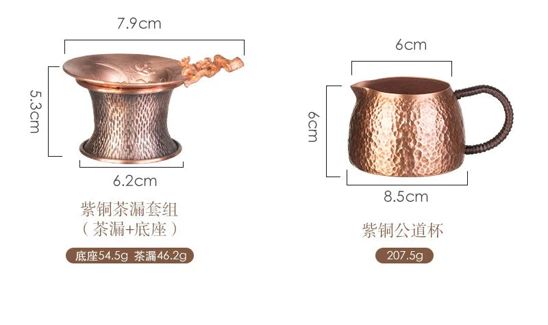 Tea Boiling Kettle Handmade Pure Copper Kettle Can Be Used Electric Ceramic Stove Teapot Side Handle Fair Cup Copper Pot Tea Set