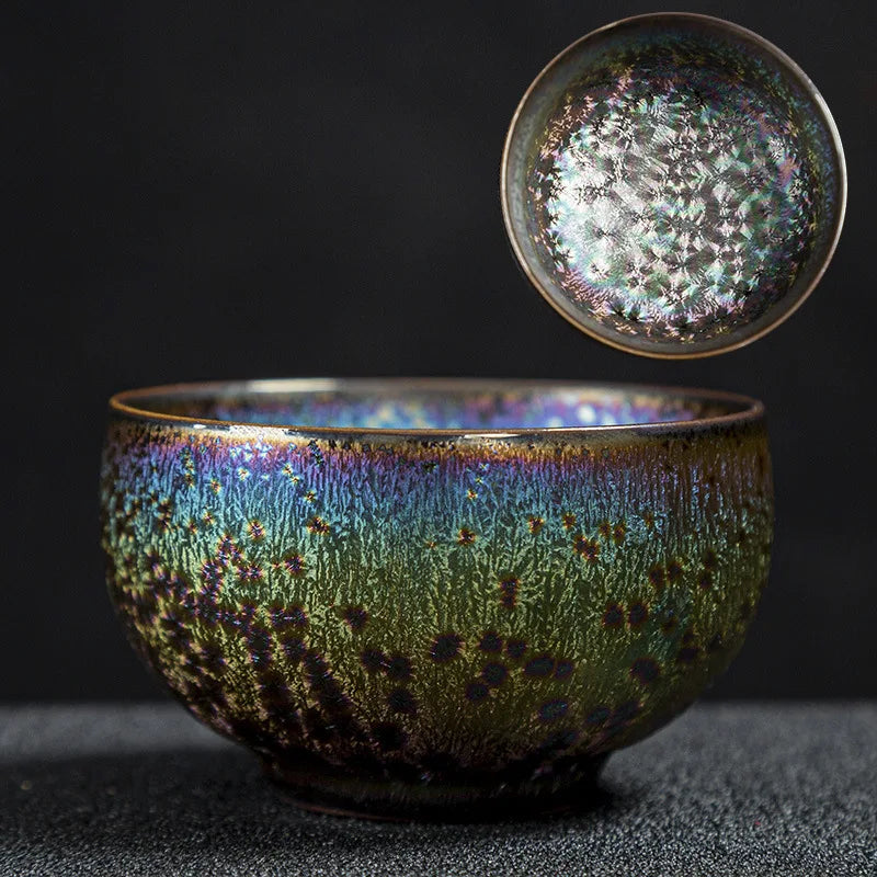 Tea Bowl Gilt Kiln Transformed Into Tea Cup Teacup 24K Gold Master Cup Teaware Kitchen Dining Bar Home Garden
