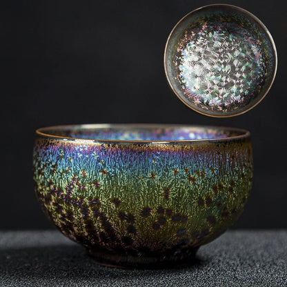 Tea Bowl Gilt Kiln Transformed Into Tea Cup Teacup 24K Gold Master Cup Teaware Kitchen Dining Bar Home Garden