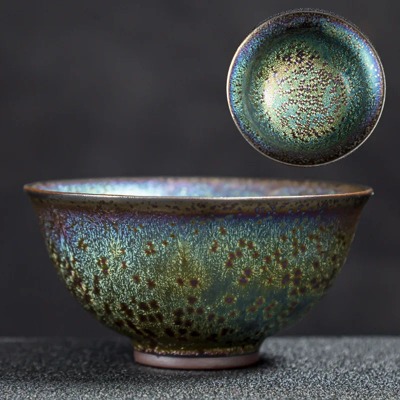 Tea Bowl Gilt Kiln Transformed Into Tea Cup Teacup 24K Gold Master Cup Teaware Kitchen Dining Bar Home Garden