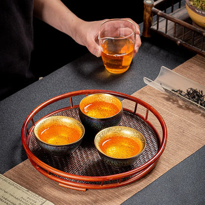 Tea Bowl Gilt Kiln Transformed Into Tea Cup Teacup 24K Gold Master Cup Teaware Kitchen Dining Bar Home Garden