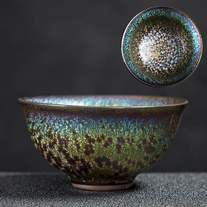 Tea Bowl Gilt Kiln Transformed Into Tea Cup Teacup 24K Gold Master Cup Teaware Kitchen Dining Bar Home Garden