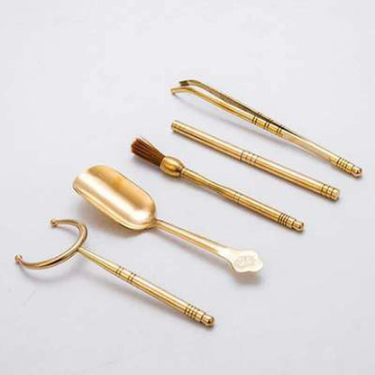 Tea Ceremony Set with Bamboo Tea Spoon, Six Gentleman Kung Fu Tea Have Parts a Complete Set, Kitchen Teaware Tool