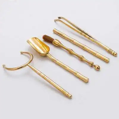 Tea Ceremony Set with Bamboo Tea Spoon, Six Gentleman Kung Fu Tea Have Parts a Complete Set, Kitchen Teaware Tool