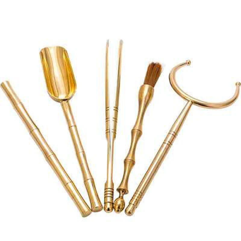 Tea Ceremony Set with Bamboo Tea Spoon, Six Gentleman Kung Fu Tea Have Parts a Complete Set, Kitchen Teaware Tool