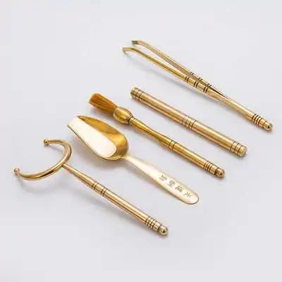 Tea Ceremony Set with Bamboo Tea Spoon, Six Gentleman Kung Fu Tea Have Parts a Complete Set, Kitchen Teaware Tool