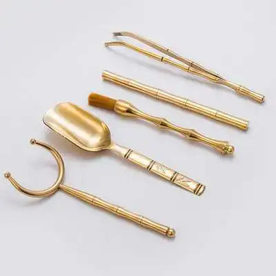 Tea Ceremony Set with Bamboo Tea Spoon, Six Gentleman Kung Fu Tea Have Parts a Complete Set, Kitchen Teaware Tool