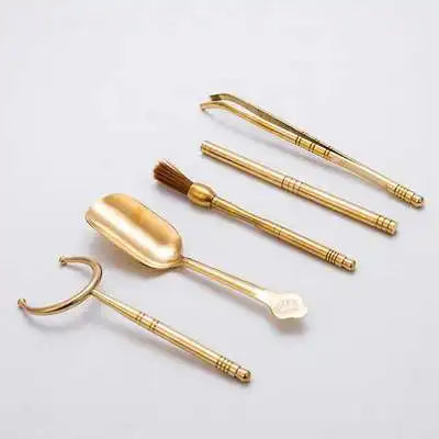 Tea Ceremony Set with Bamboo Tea Spoon, Six Gentleman Kung Fu Tea Have Parts a Complete Set, Kitchen Teaware Tool