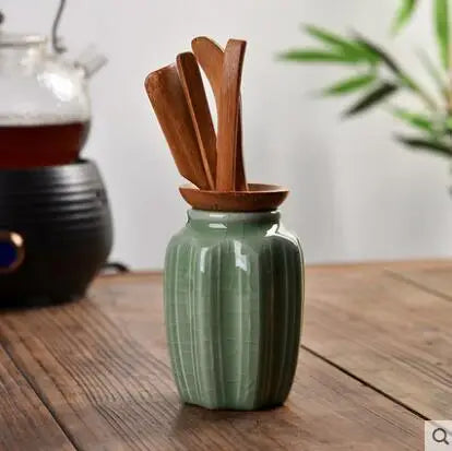 Tea Ceremony Six Gentlemen Bamboo Ceramics Tea Accessories, Kungfu Teasets, Pen, Spoon, Tube Make Tool Sets, Dropshipping