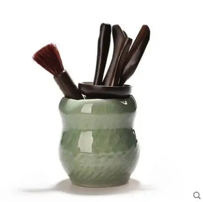Tea Ceremony Six Gentlemen Bamboo Ceramics Tea Accessories, Kungfu Teasets, Pen, Spoon, Tube Make Tool Sets, Dropshipping