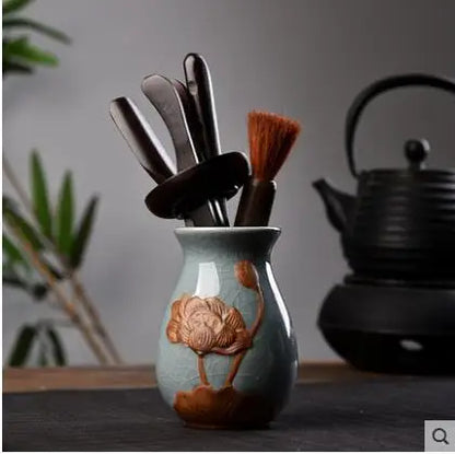 Tea Ceremony Six Gentlemen Bamboo Ceramics Tea Accessories, Kungfu Teasets, Pen, Spoon, Tube Make Tool Sets, Dropshipping