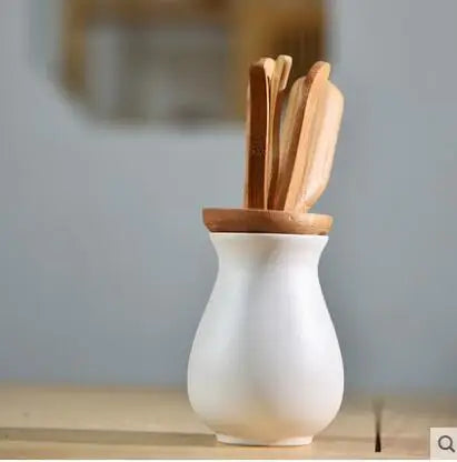 Tea Ceremony Six Gentlemen Bamboo Ceramics Tea Accessories, Kungfu Teasets, Pen, Spoon, Tube Make Tool Sets, Dropshipping