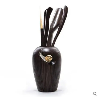 Tea Ceremony Six Gentlemen Bamboo Ceramics Tea Accessories, Kungfu Teasets, Pen, Spoon, Tube Make Tool Sets, Dropshipping