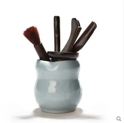 Tea Ceremony Six Gentlemen Bamboo Ceramics Tea Accessories, Kungfu Teasets, Pen, Spoon, Tube Make Tool Sets, Dropshipping