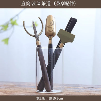 Tea Ceremony Six Gentlemen Decoration Purple Clay Ceramic Accessories, Tea Making Tools, Knife, Clip, Brush, Spoon