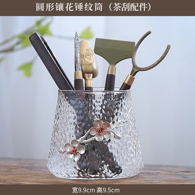 Tea Ceremony Six Gentlemen Decoration Purple Clay Ceramic Accessories, Tea Making Tools, Knife, Clip, Brush, Spoon