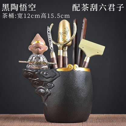Tea Ceremony Six Gentlemen Decoration Purple Clay Ceramic Accessories, Tea Making Tools, Knife, Clip, Brush, Spoon