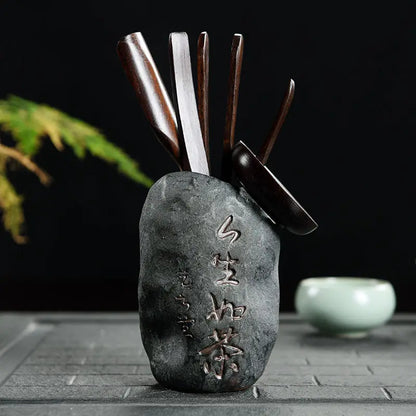 Tea Ceremony Six Gentlemen Decoration Purple Clay Ceramic Accessories, Tea Making Tools, Knife, Clip, Brush, Spoon
