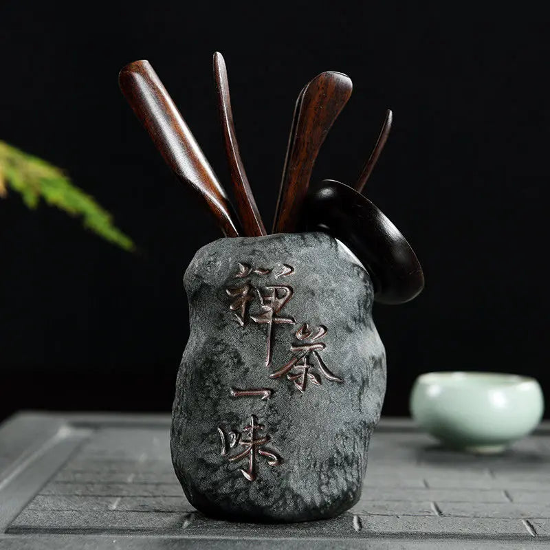 Tea Ceremony Six Gentlemen Decoration Purple Clay Ceramic Accessories, Tea Making Tools, Knife, Clip, Brush, Spoon