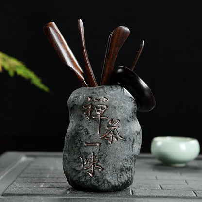 Tea Ceremony Six Gentlemen Decoration Purple Clay Ceramic Accessories, Tea Making Tools, Knife, Clip, Brush, Spoon