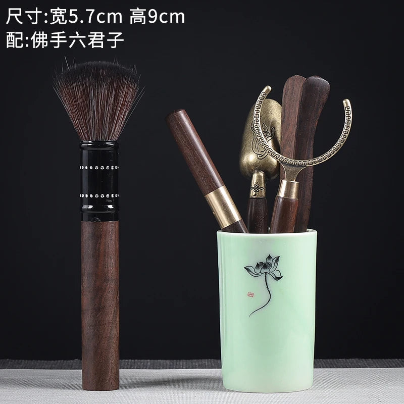 Tea Ceremony Six Gentlemen Decoration Purple Clay Ceramic Accessories, Tea Making Tools, Knife, Clip, Brush, Spoon