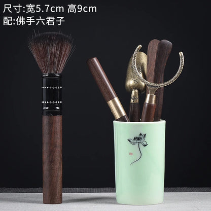 Tea Ceremony Six Gentlemen Decoration Purple Clay Ceramic Accessories, Tea Making Tools, Knife, Clip, Brush, Spoon