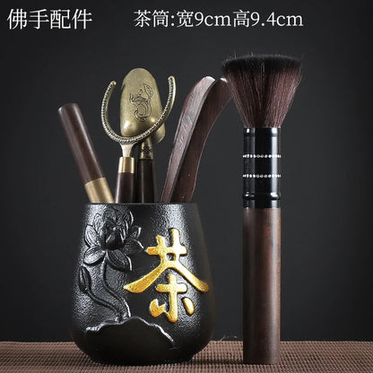 Tea Ceremony Six Gentlemen Decoration Purple Clay Ceramic Accessories, Tea Making Tools, Knife, Clip, Brush, Spoon