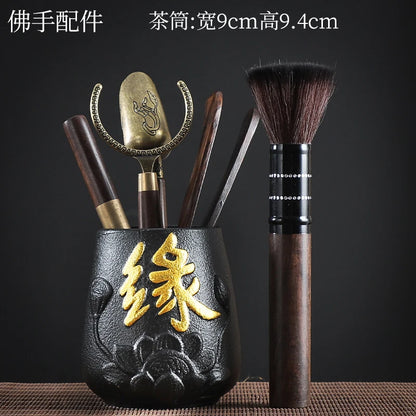 Tea Ceremony Six Gentlemen Decoration Purple Clay Ceramic Accessories, Tea Making Tools, Knife, Clip, Brush, Spoon