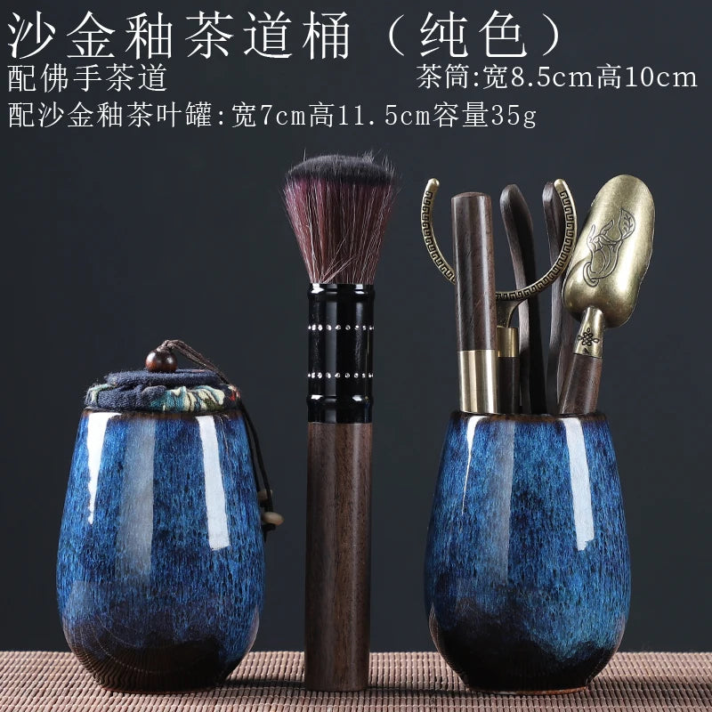 Tea Ceremony Six Gentlemen Decoration Purple Clay Ceramic Accessories, Tea Making Tools, Knife, Clip, Brush, Spoon