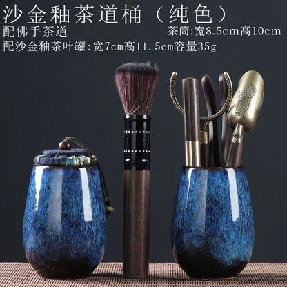 Tea Ceremony Six Gentlemen Decoration Purple Clay Ceramic Accessories, Tea Making Tools, Knife, Clip, Brush, Spoon